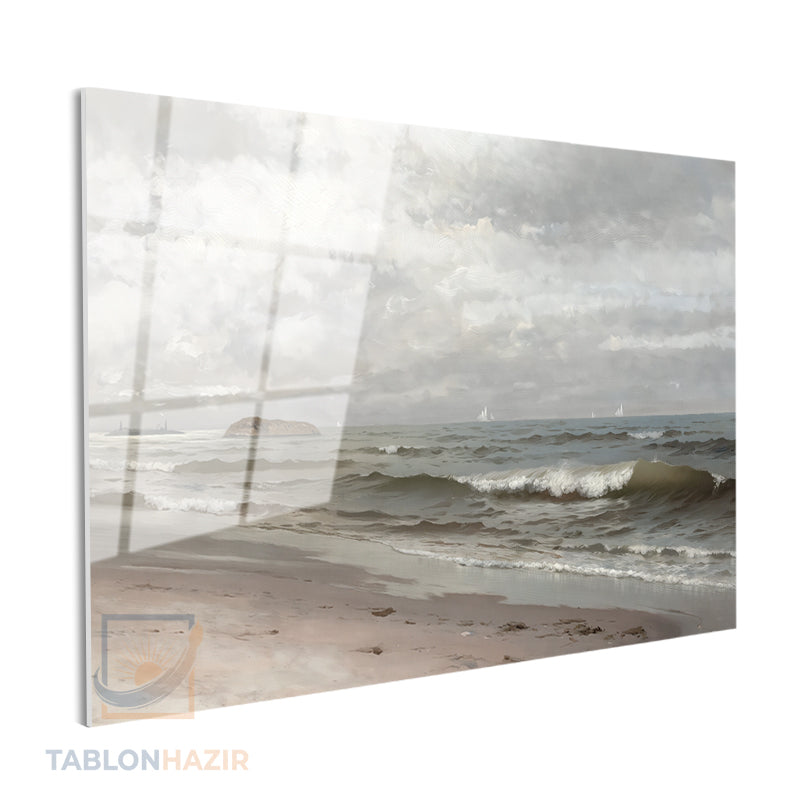 Yatay Cam Tablo Salon Duvar Tablosu Yatay Cam Vintagekumsal Yeni Ev Hediyesi Ofis Tablosu