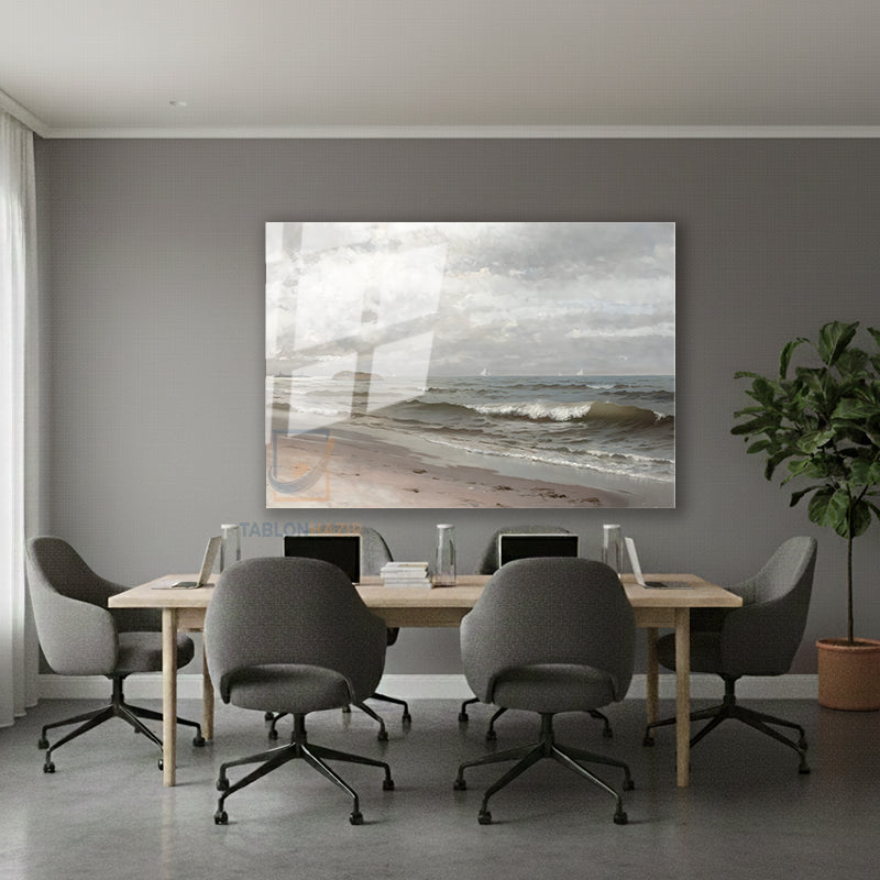 Yatay Cam Tablo Salon Duvar Tablosu Yatay Cam Vintagekumsal Yeni Ev Hediyesi Ofis Tablosu