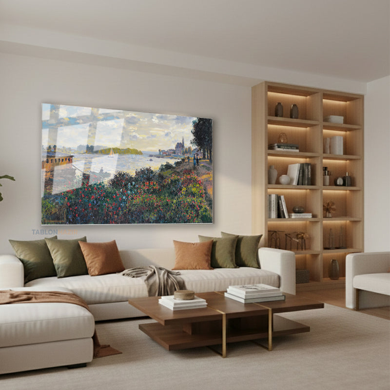 Yatay Cam Tablo Salon Duvar Tablosu Yatay Cam Vintagemanzara3 Yeni Ev Hediyesi Ofis Tablosu