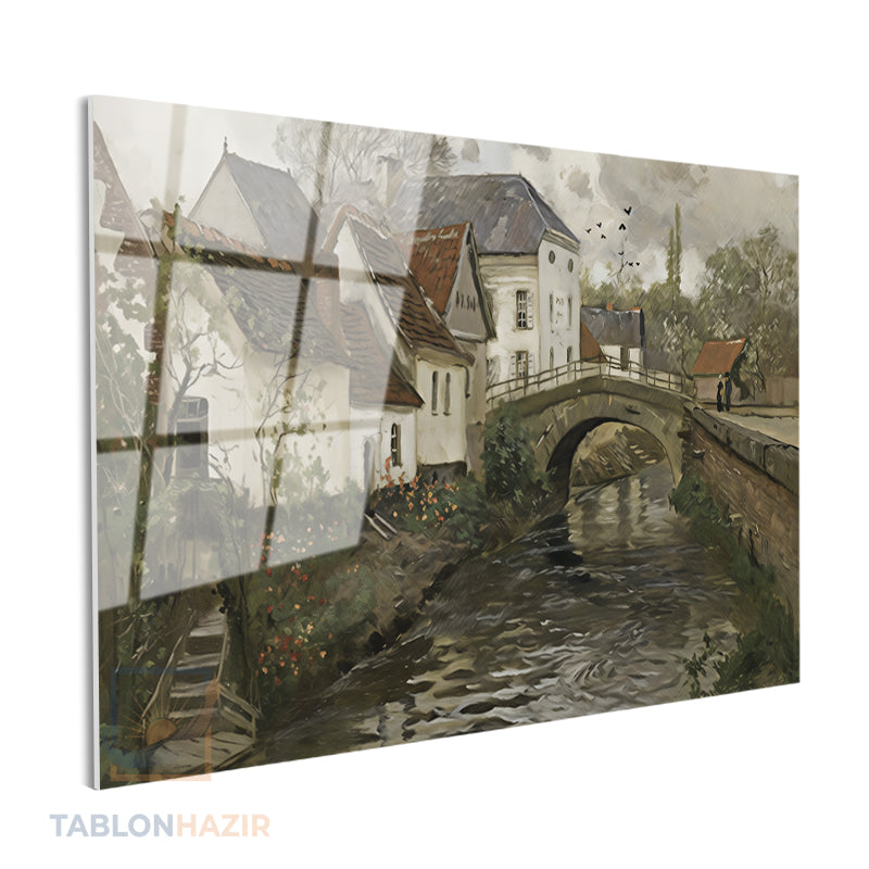 Yatay Cam Tablo Salon Duvar Tablosu Yatay Cam Vintagemanzara4 Yeni Ev Hediyesi Ofis Tablosu