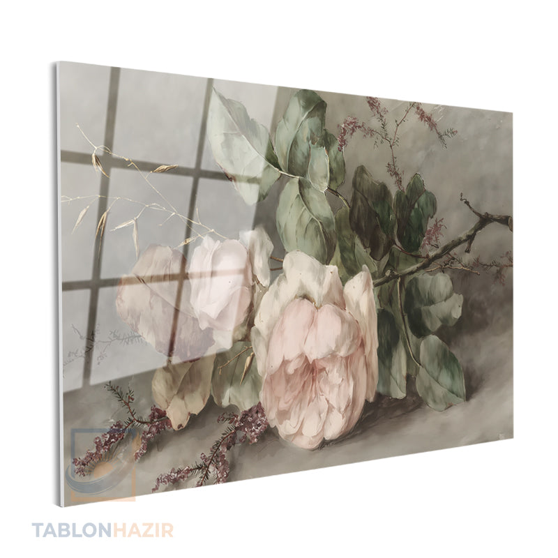 Yatay Cam Tablo Salon Duvar Tablosu Yatay Cam Vintagepembegul Yeni Ev Hediyesi Ofis Tablosu