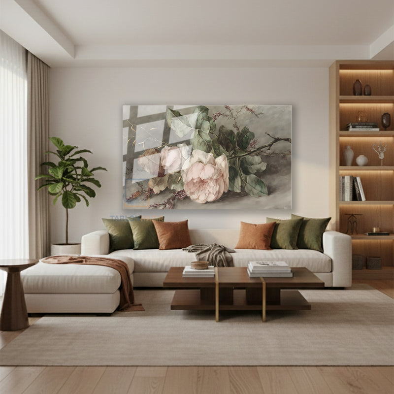 Yatay Cam Tablo Salon Duvar Tablosu Yatay Cam Vintagepembegul Yeni Ev Hediyesi Ofis Tablosu