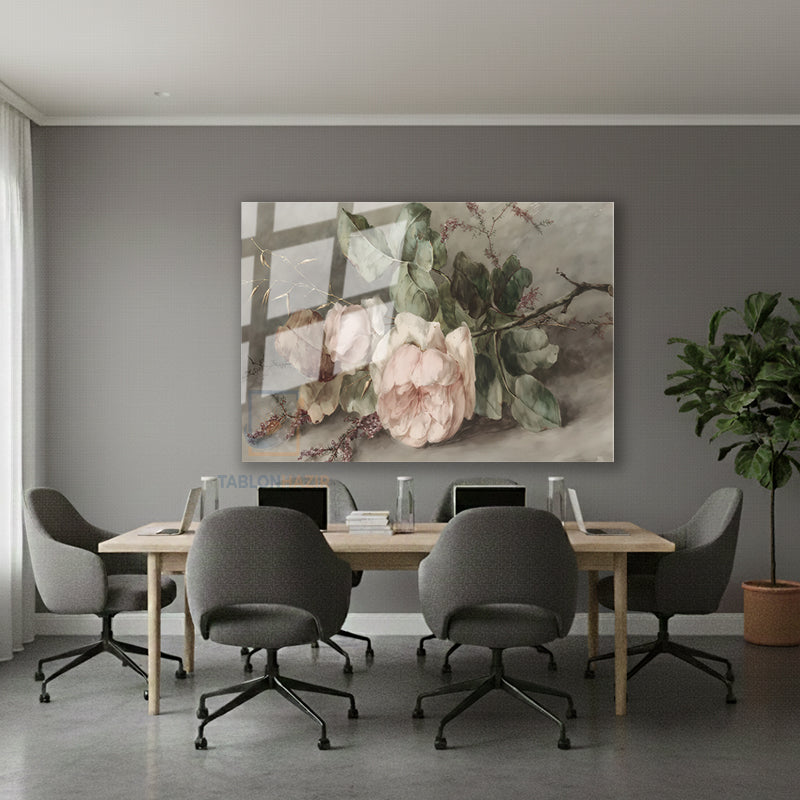 Yatay Cam Tablo Salon Duvar Tablosu Yatay Cam Vintagepembegul Yeni Ev Hediyesi Ofis Tablosu