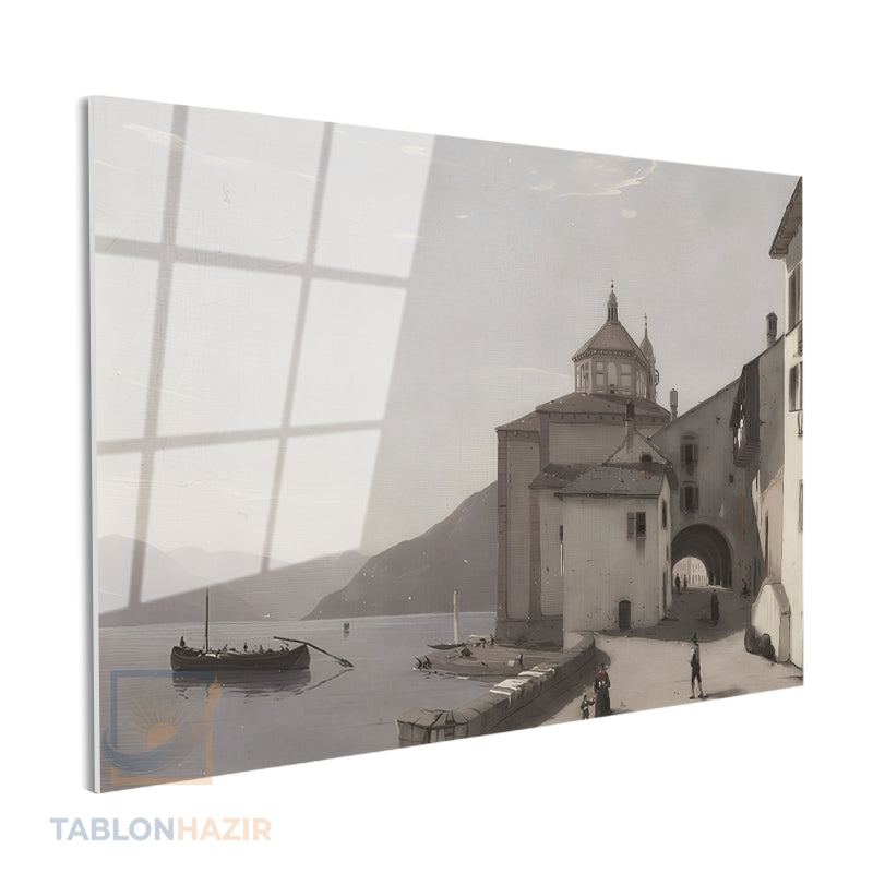 Yatay Cam Tablo Salon Duvar Tablosu Yatay Cam Vintagesehirmanzarasi Yeni Ev Hediyesi Ofis Tablosu