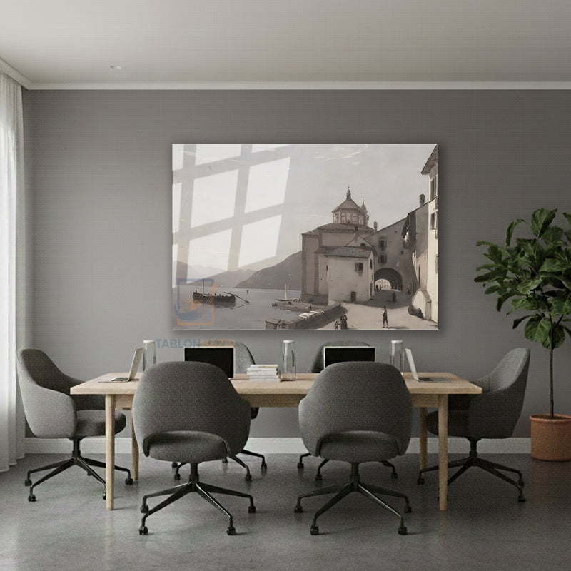 Yatay Cam Tablo Salon Duvar Tablosu Yatay Cam Vintagesehirmanzarasi Yeni Ev Hediyesi Ofis Tablosu