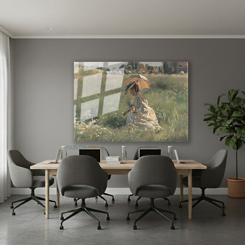 Yatay Cam Tablo Salon Duvar Tablosu Yatay Cam Vintagesemsiyelikadin Yeni Ev Hediyesi Ofis Tablosu