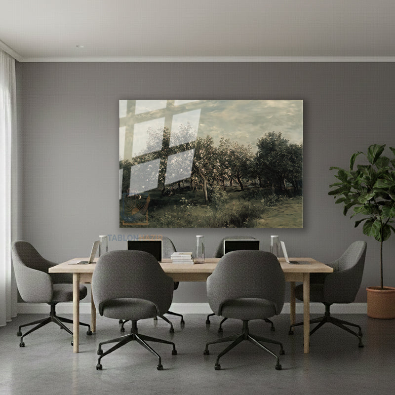 Yatay Cam Tablo Salon Duvar Tablosu Yatay Cam Yesilagaclar Yeni Ev Hediyesi Ofis Tablosu