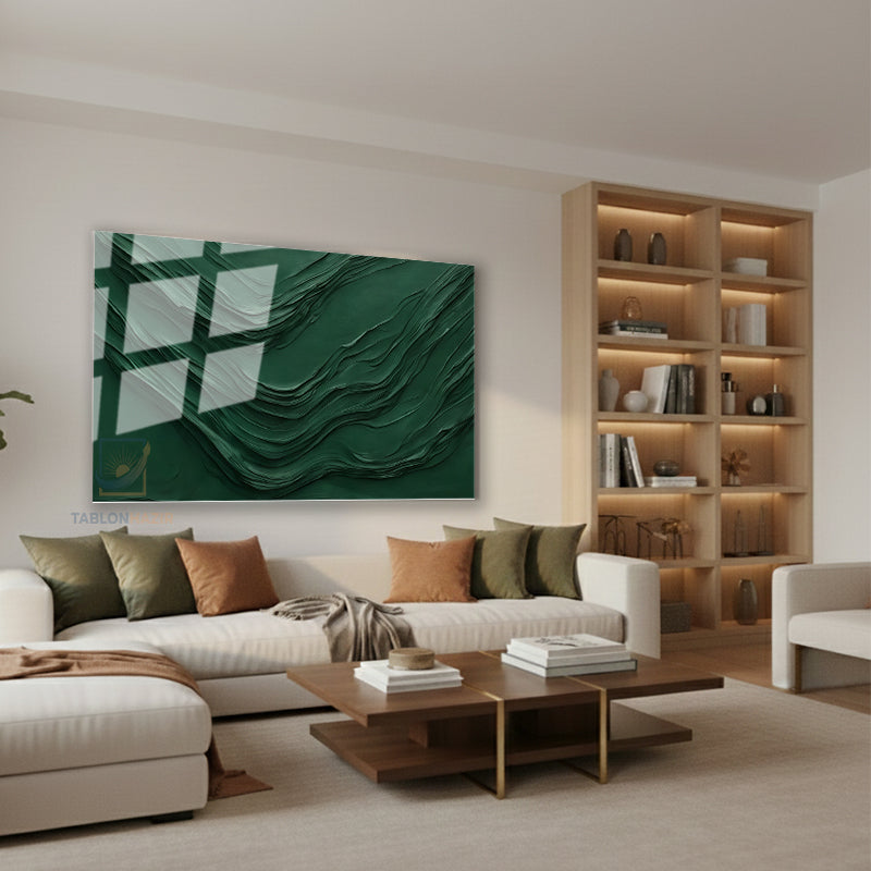 Yatay Cam Tablo Salon Duvar Tablosu Yatay Cam Yesilcizgiler2 Yeni Ev Hediyesi Ofis Tablosu
