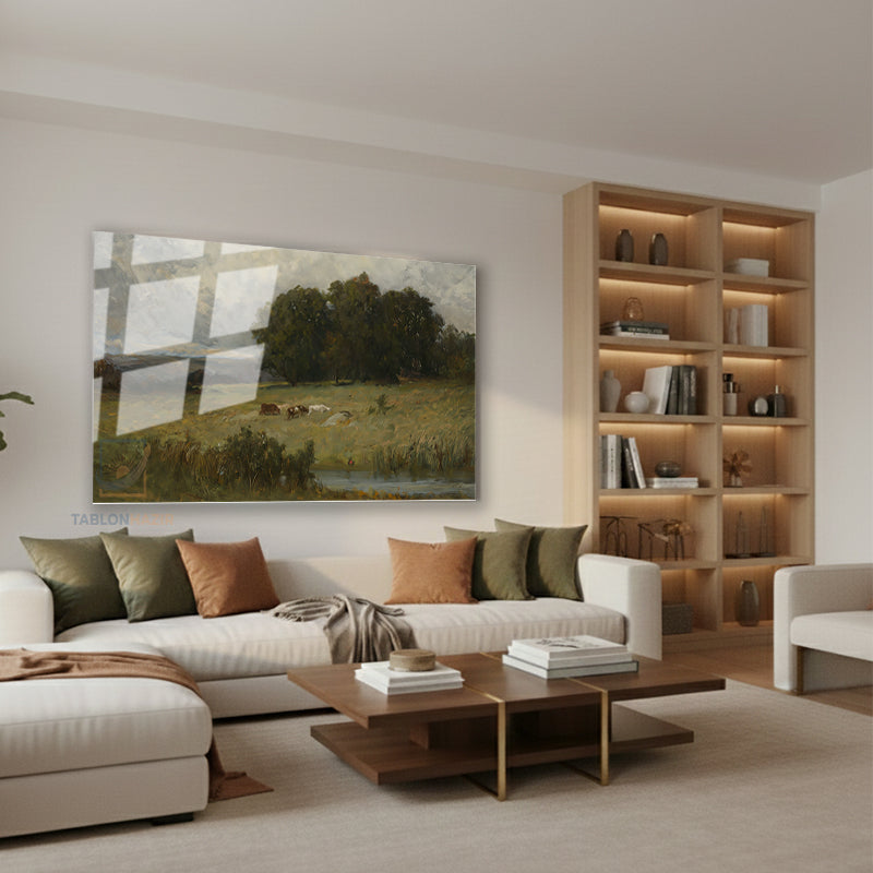 Yatay Cam Tablo Salon Duvar Tablosu Yatay Cam Yesildogamanzarasi5 Yeni Ev Hediyesi Ofis Tablosu