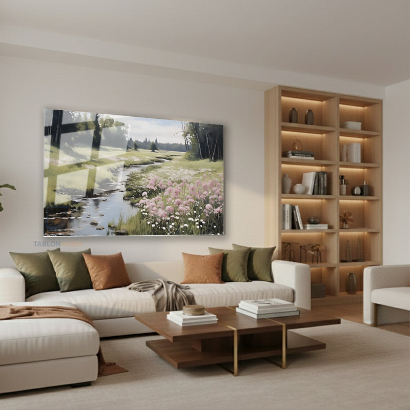 Yatay Cam Tablo Salon Duvar Tablosu Yatay Cam Yesildogamanzarasi2 Yeni Ev Hediyesi Ofis Tablosu