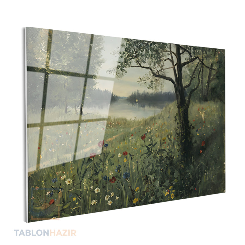 Yatay Cam Tablo Salon Duvar Tablosu Yatay Cam Yesildogamanzarasi3 Yeni Ev Hediyesi Ofis Tablosu