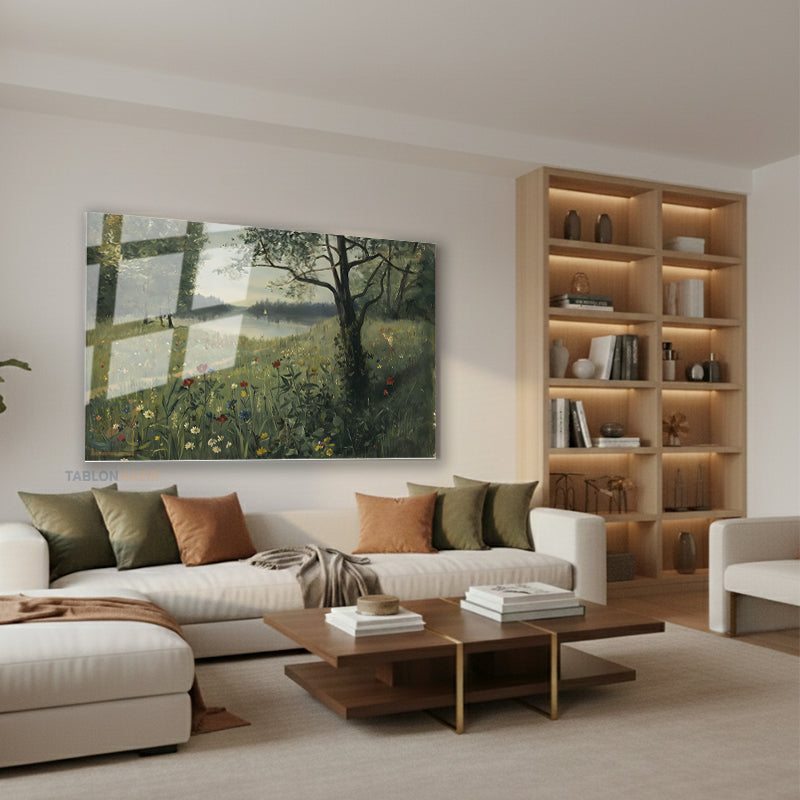 Yatay Cam Tablo Salon Duvar Tablosu Yatay Cam Yesildogamanzarasi3 Yeni Ev Hediyesi Ofis Tablosu