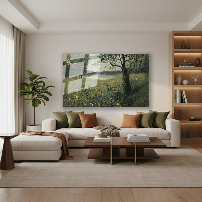 Yatay Cam Tablo Salon Duvar Tablosu Yatay Cam Yesildogamanzarasi3 Yeni Ev Hediyesi Ofis Tablosu