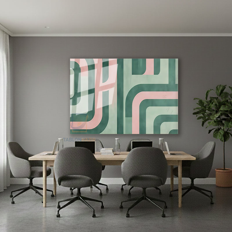 Yatay Cam Tablo Salon Duvar Tablosu Yatay Cam Yesilpembecizgiler Yeni Ev Hediyesi Ofis Tablosu