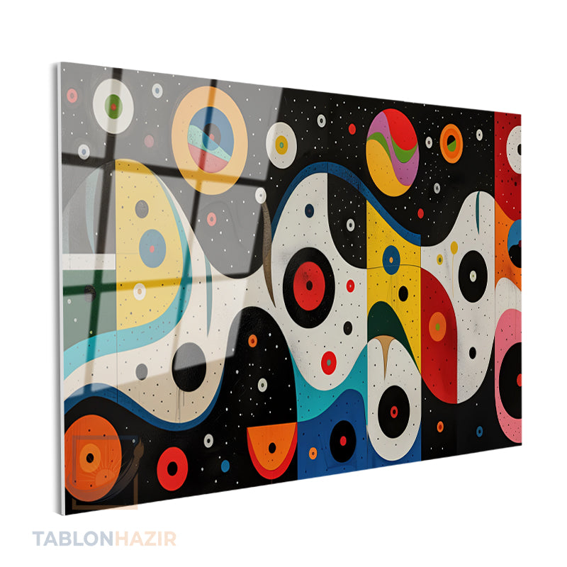 Yatay Cam Tablo Salon Duvar Tablosu Yatay Cam Yuvarlakrenklisekiller Yeni Ev Hediyesi Ofis Tablosu