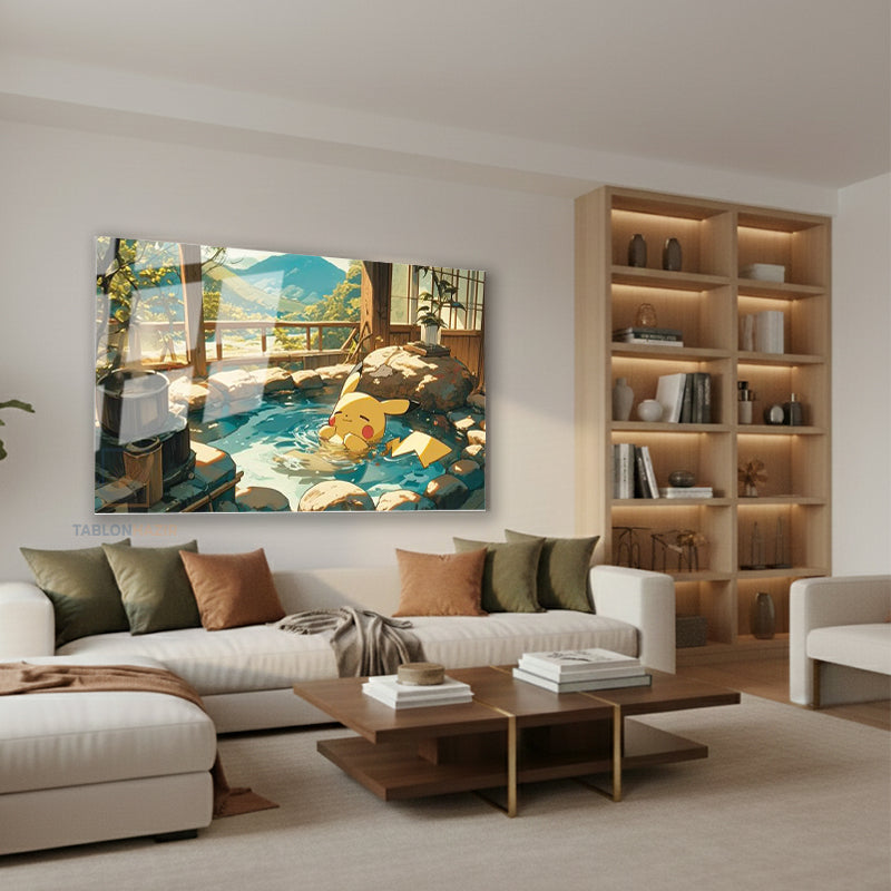 Yatay Cam Tablo Salon Duvar Tablosu Yatay Cam Anime Pica Keyif Yeni Ev Hediyesi Ofis Tablosu