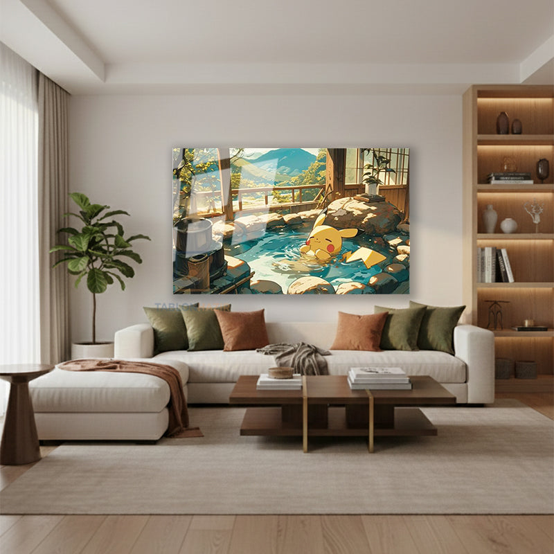 Yatay Cam Tablo Salon Duvar Tablosu Yatay Cam Anime Pica Keyif Yeni Ev Hediyesi Ofis Tablosu