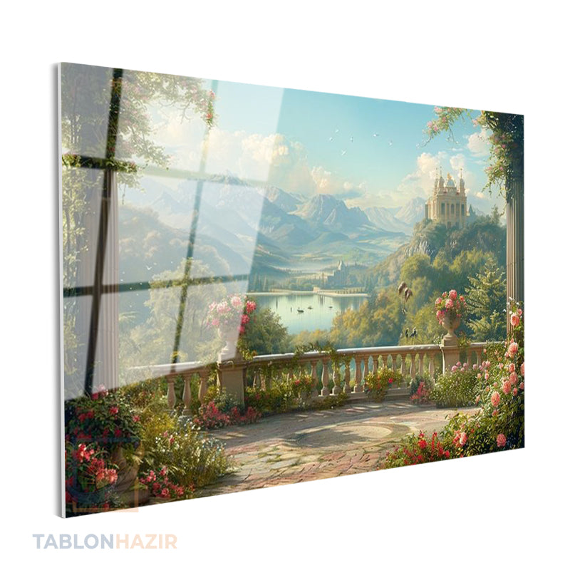 Yatay Cam Tablo Salon Duvar Tablosu Yatay Cam Balkon Manzarasi Yeni Ev Hediyesi Ofis Tablosu