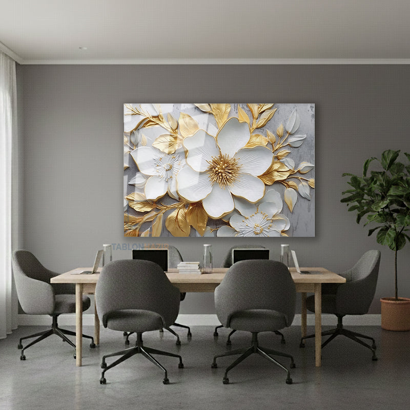 Yatay Cam Tablo Salon Duvar Tablosu Yatay Cam Beyazcicekaltin Yeni Ev Hediyesi Ofis Tablosu