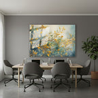 Yatay Cam Tablo Salon Duvar Tablosu Yatay Cam Dallaryapraklar Yeni Ev Hediyesi Ofis Tablosu