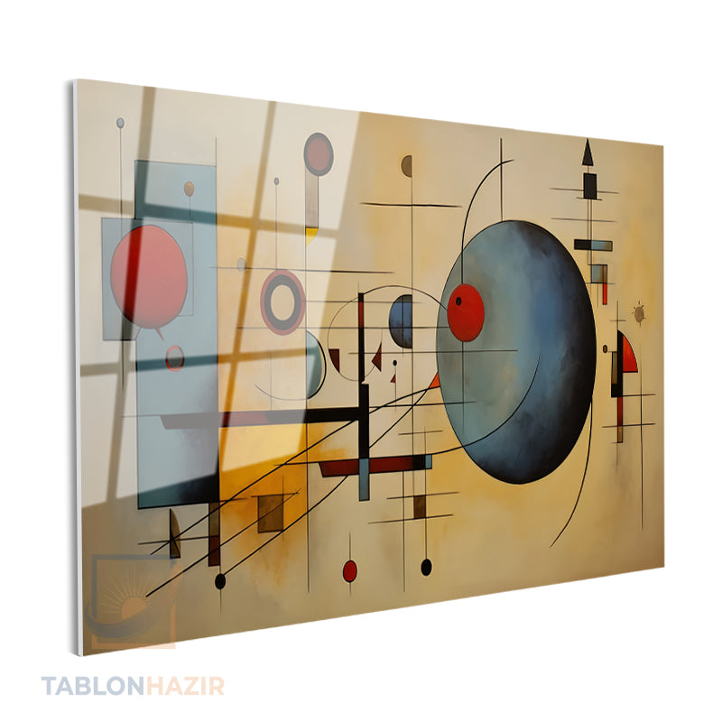 Yatay Cam Tablo Salon Duvar Tablosu Yatay Cam Geometrik Soyut Yeni Ev Hediyesi Ofis Tablosu