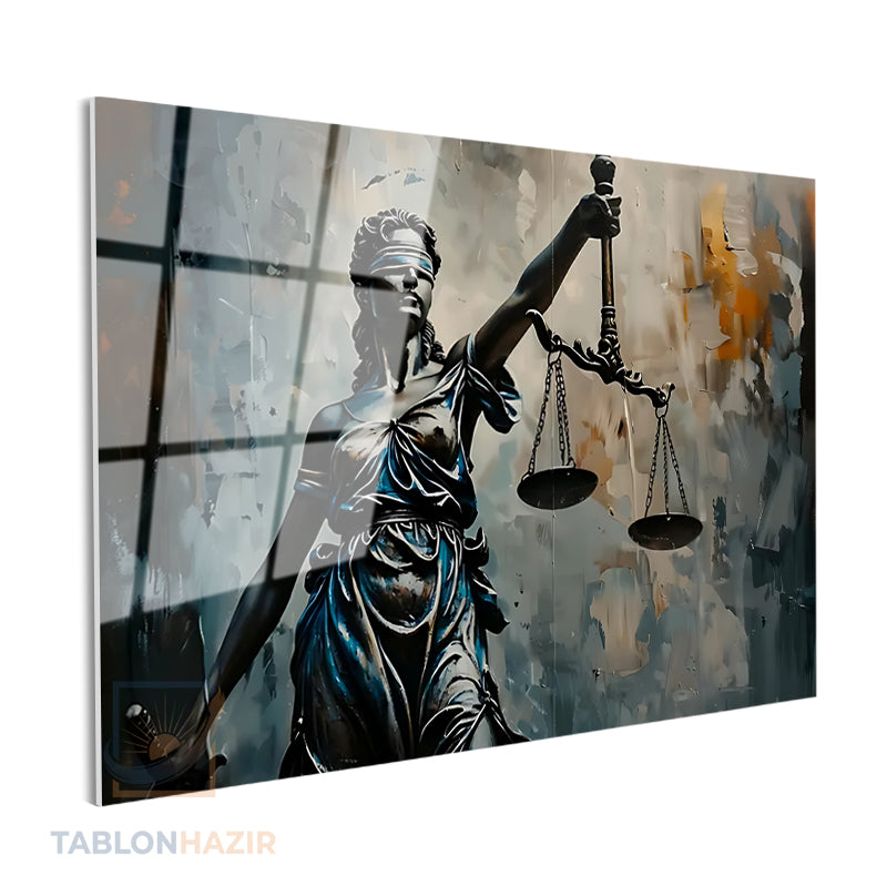 Yatay Cam Tablo Salon Duvar Tablosu Yatay Cam Gri Hukuk Tablosu Yeni Ev Hediyesi Ofis Tablosu