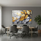 Yatay Cam Tablo Salon Duvar Tablosu Yatay Cam Grialtinyapraklar Yeni Ev Hediyesi Ofis Tablosu