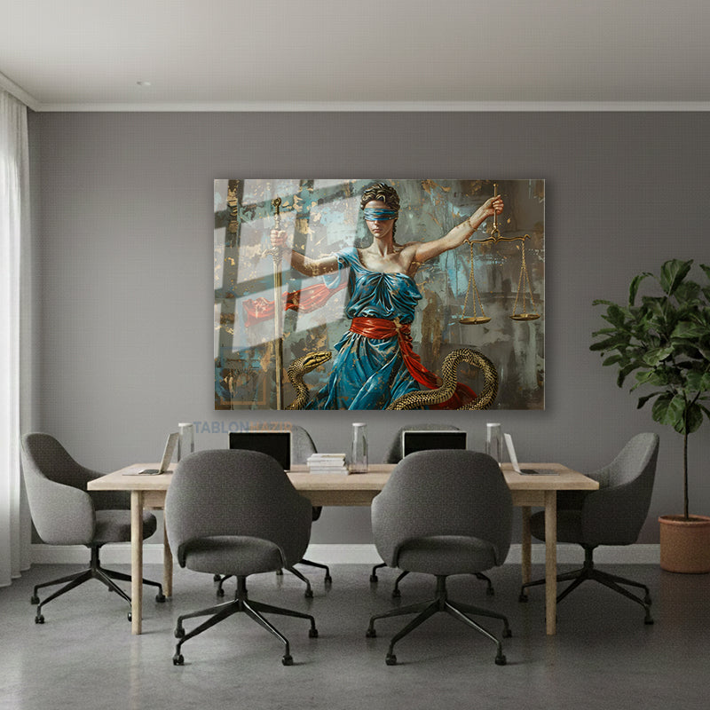 Yatay Cam Tablo Salon Duvar Tablosu Yatay Cam Hukuk Tablosu Kilic Yeni Ev Hediyesi Ofis Tablosu