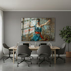 Yatay Cam Tablo Salon Duvar Tablosu Yatay Cam Hukuk Tablosu Kilic Yeni Ev Hediyesi Ofis Tablosu