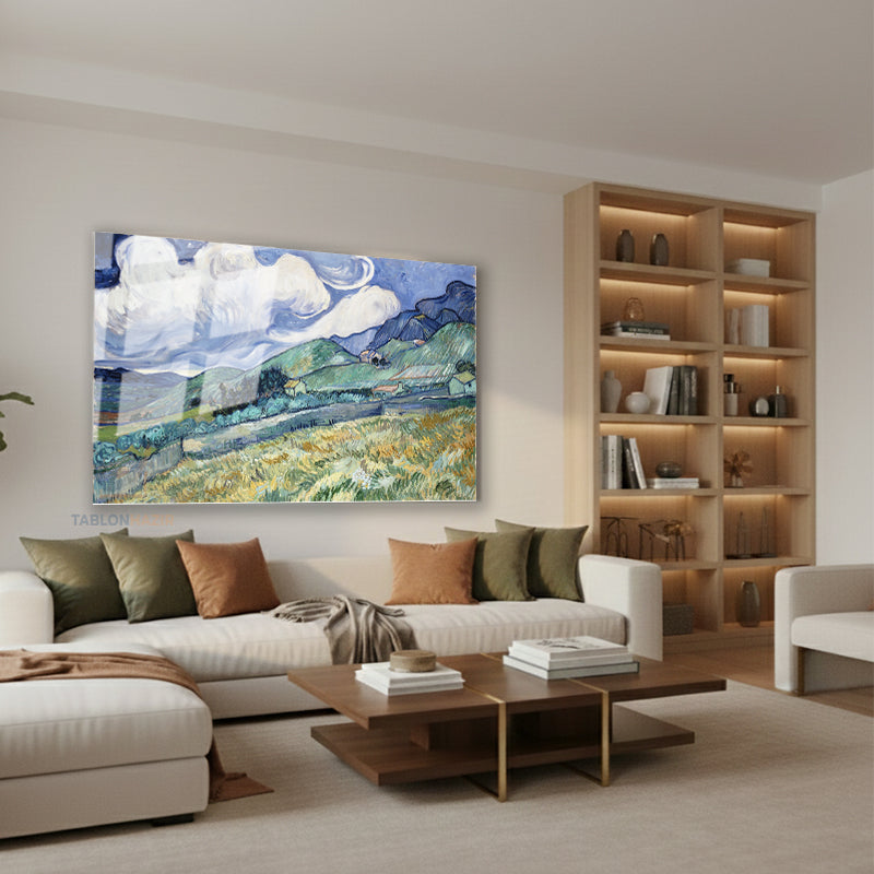 Yatay Cam Tablo Salon Duvar Tablosu Yatay Cam Klasik Cizim Manzara 2 Yeni Ev Hediyesi Ofis Tablosu