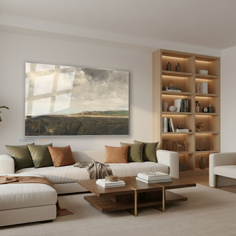 Yatay Cam Tablo Salon Duvar Tablosu Yatay Cam Klasik Manzara 11 Yeni Ev Hediyesi Ofis Tablosu