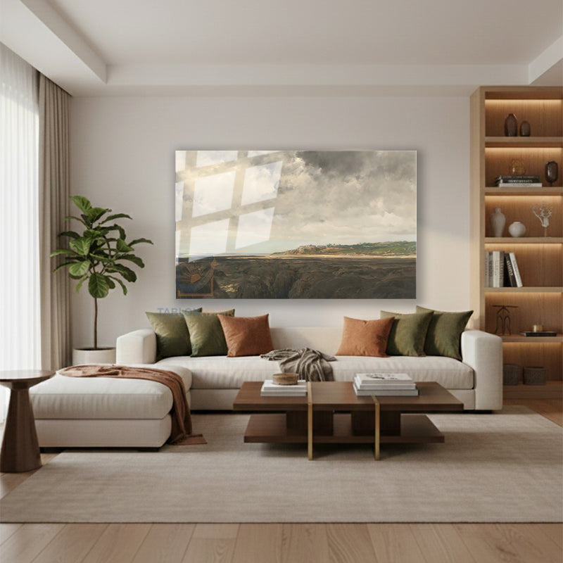 Yatay Cam Tablo Salon Duvar Tablosu Yatay Cam Klasik Manzara 11 Yeni Ev Hediyesi Ofis Tablosu