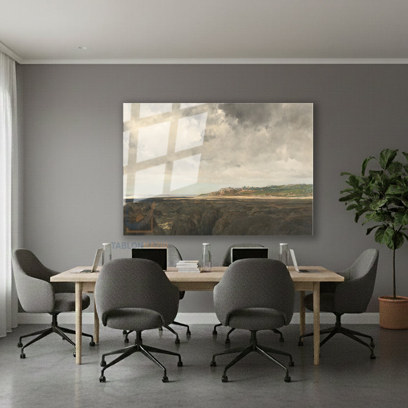 Yatay Cam Tablo Salon Duvar Tablosu Yatay Cam Klasik Manzara 11 Yeni Ev Hediyesi Ofis Tablosu