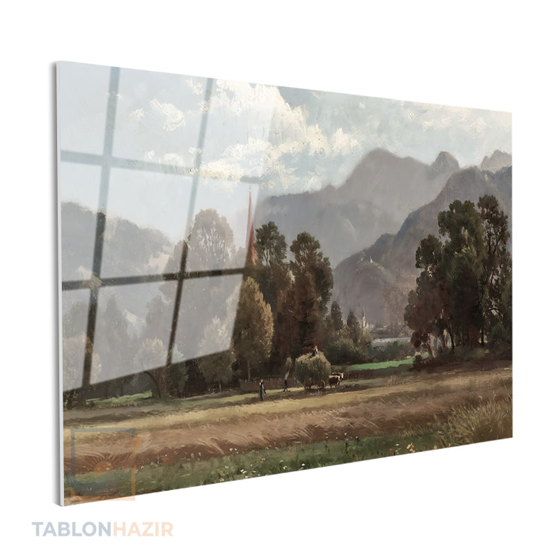 Yatay Cam Tablo Salon Duvar Tablosu Yatay Cam Klasik Manzara 15 Yeni Ev Hediyesi Ofis Tablosu