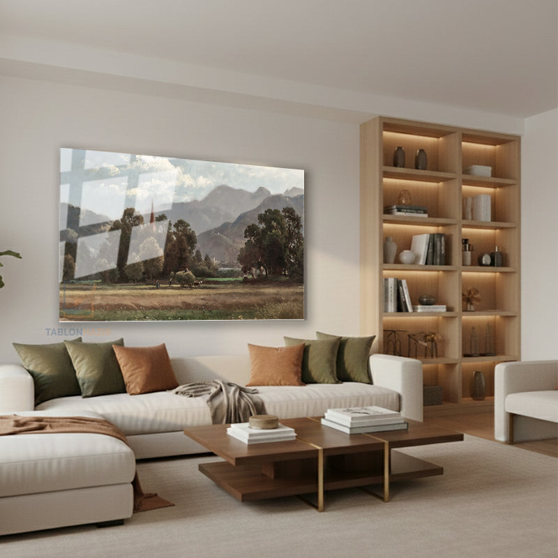Yatay Cam Tablo Salon Duvar Tablosu Yatay Cam Klasik Manzara 15 Yeni Ev Hediyesi Ofis Tablosu