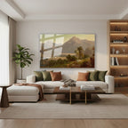 Yatay Cam Tablo Salon Duvar Tablosu Yatay Cam Klasik Manzara 4 Yeni Ev Hediyesi Ofis Tablosu