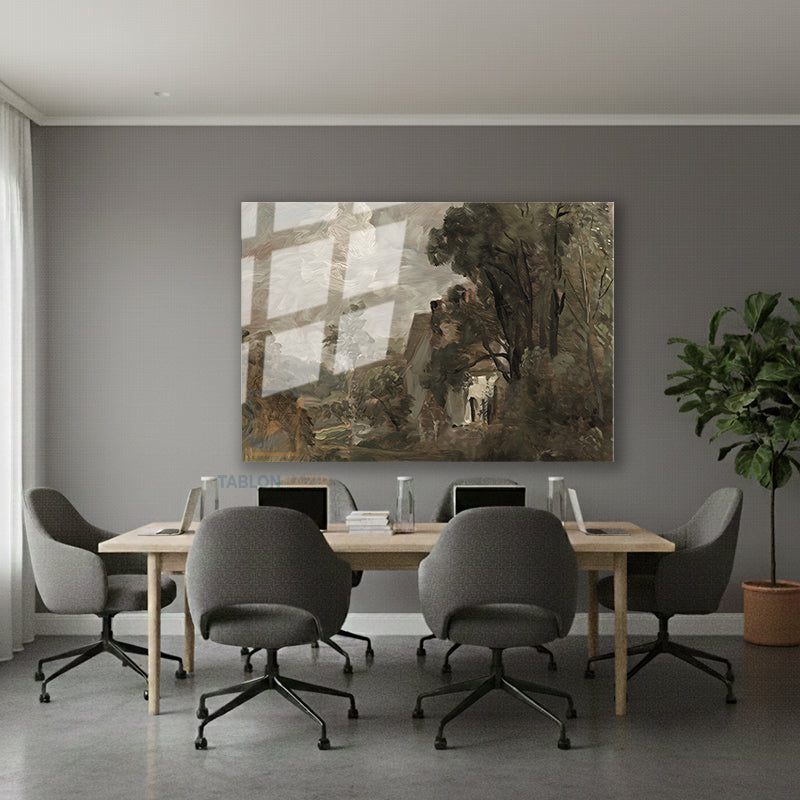 Yatay Cam Tablo Salon Duvar Tablosu Yatay Cam Klasik Manzara 5 Yeni Ev Hediyesi Ofis Tablosu