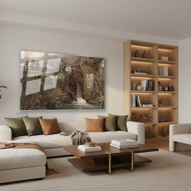 Yatay Cam Tablo Salon Duvar Tablosu Yatay Cam Klasik Manzara 6 Yeni Ev Hediyesi Ofis Tablosu