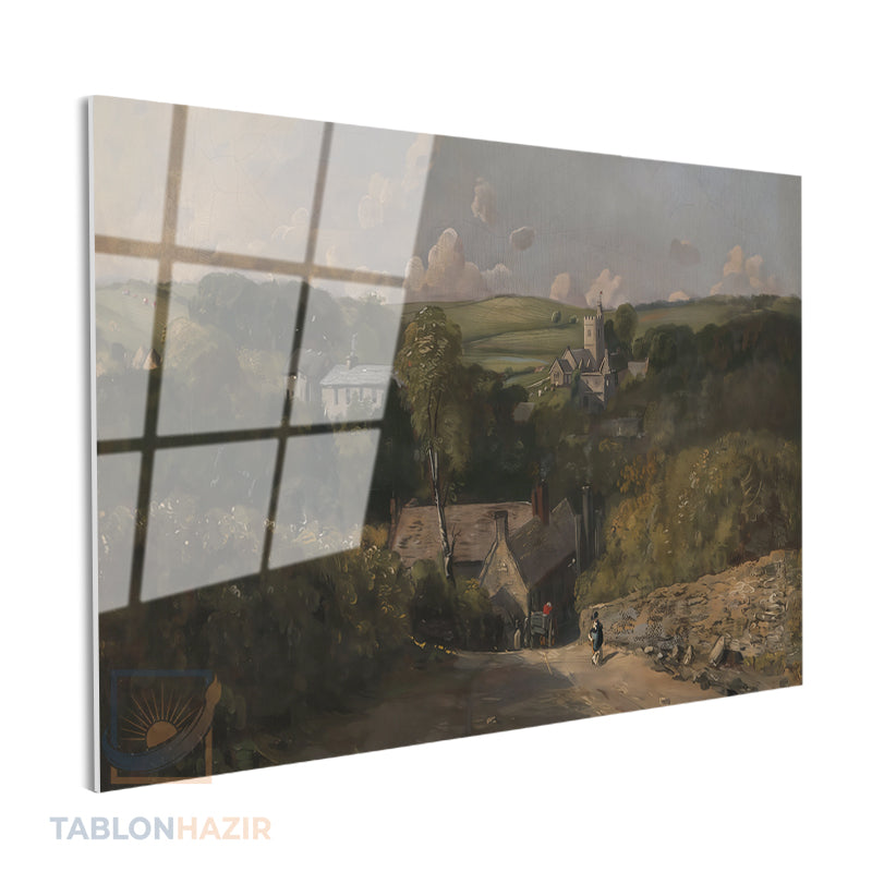 Yatay Cam Tablo Salon Duvar Tablosu Yatay Cam Klasik Manzara 8 Yeni Ev Hediyesi Ofis Tablosu