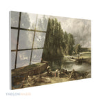 Yatay Cam Tablo Salon Duvar Tablosu Yatay Cam Klasik Manzara 9 Yeni Ev Hediyesi Ofis Tablosu