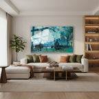 Yatay Cam Tablo Salon Duvar Tablosu Yatay Cam Klasik Tren İstasyonu Yeni Ev Hediyesi Ofis Tablosu