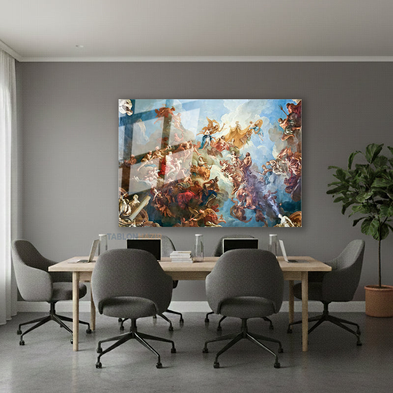 Yatay Cam Tablo Salon Duvar Tablosu Yatay Cam Klasikeski Yeni Ev Hediyesi Ofis Tablosu