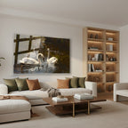 Yatay Cam Tablo Salon Duvar Tablosu Yatay Cam Kugu Golu Yeni Ev Hediyesi Ofis Tablosu