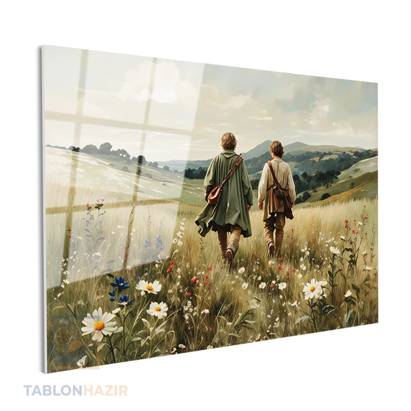 Yatay Cam Tablo Salon Duvar Tablosu Yatay Cam Lotr Frodo Sam Yeni Ev Hediyesi Ofis Tablosu