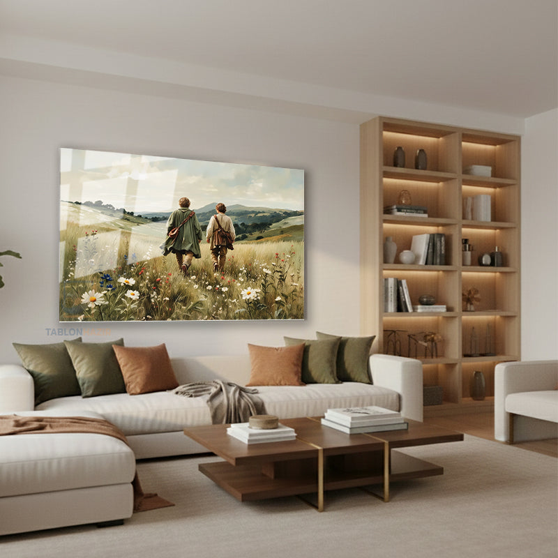 Yatay Cam Tablo Salon Duvar Tablosu Yatay Cam Lotr Frodo Sam Yeni Ev Hediyesi Ofis Tablosu