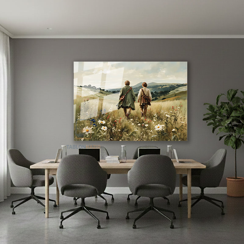 Yatay Cam Tablo Salon Duvar Tablosu Yatay Cam Lotr Frodo Sam Yeni Ev Hediyesi Ofis Tablosu
