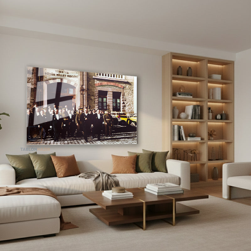 Yatay Cam Tablo Salon Duvar Tablosu Yatay Cam Meclis Binasi Yeni Ev Hediyesi Ofis Tablosu