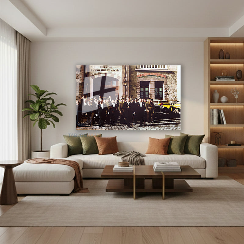 Yatay Cam Tablo Salon Duvar Tablosu Yatay Cam Meclis Binasi Yeni Ev Hediyesi Ofis Tablosu