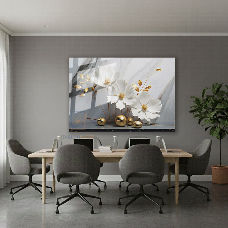 Yatay Cam Tablo Salon Duvar Tablosu Yatay Cam Mermercicek Yeni Ev Hediyesi Ofis Tablosu