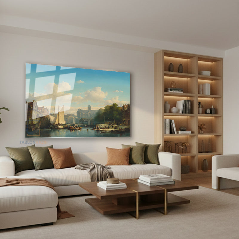 Yatay Cam Tablo Salon Duvar Tablosu Yatay Cam Ortacagklasik Yeni Ev Hediyesi Ofis Tablosu